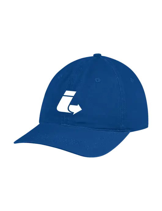 Garment Washed Unstructured Twill Royal Cap w/Impact Logistics Logo