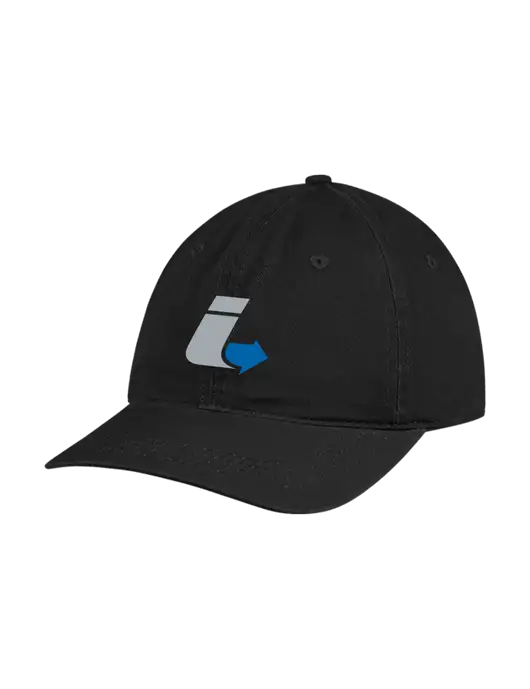 Garment Washed Unstructured Twill Black Cap w/Impact Logistics Logo