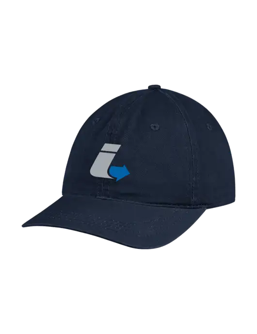 Garment Washed Unstructured Twill Navy Cap w/Impact Logistics Logo