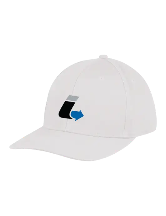 Premium Modern Structured Twill White Snapback Cap w/Impact Logistics Logo