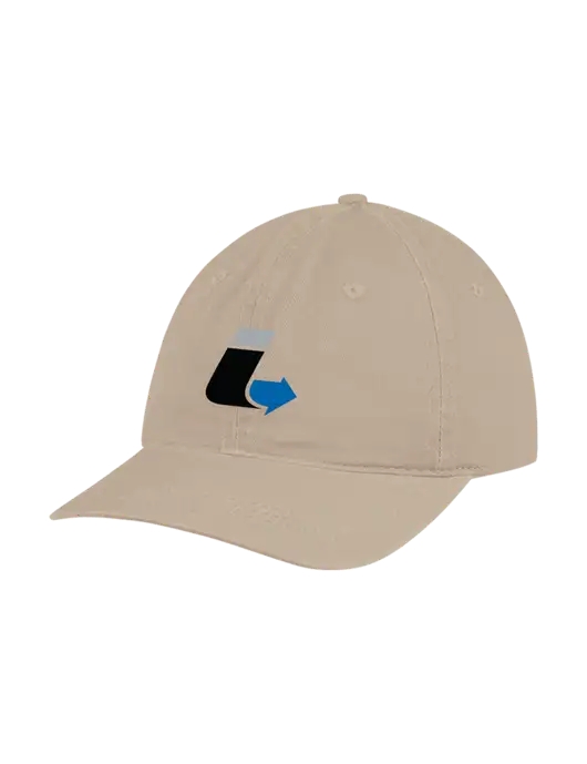 Garment Washed Unstructured Twill Tan Cap w/Impact Logistics Logo