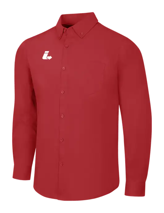 Red Long Sleeve Carefree Poplin Shirt w/Impact Logistics Logo