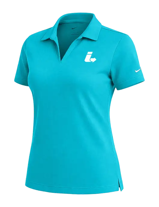 NIKE Sapphire Blue Womens Dri-Fit Micro Pique Polo w/Impact Logistics Logo