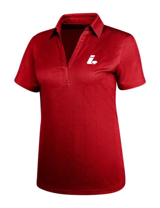 Red Womens Performance Fine Jacquard Polo w/Impact Logistics Logo