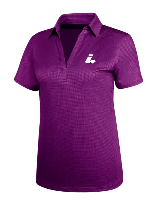 Violet Purple Womens Performance Fine Jacquard Polo w/Impact Logistics Logo