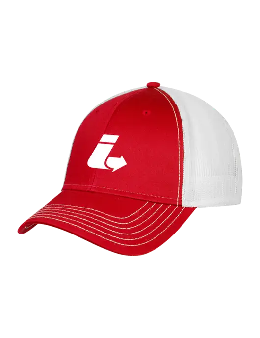 Red/White Mesh Trucker Cap Snap Back w/Impact Logistics Logo