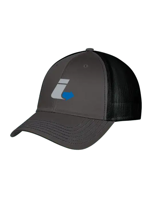 Charcoal & Black Mesh Trucker Cap Snap Back w/Impact Logistics Logo