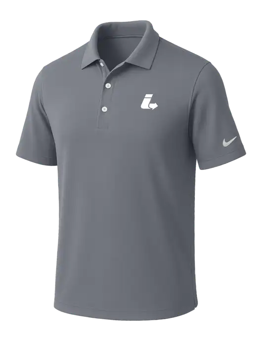 NIKE Medium Grey Dri-Fit Micro Pique Polo w/Impact Logistics Logo