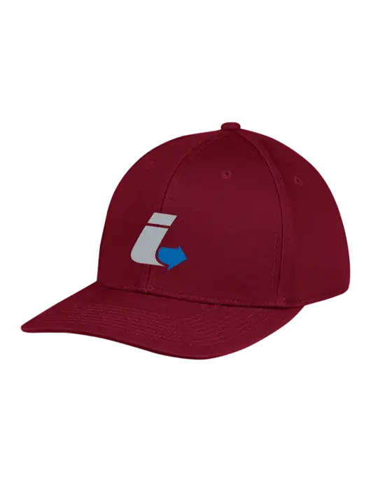 Premium Modern Structured Twill Maroon Snapback Cap w/Impact Logistics Logo