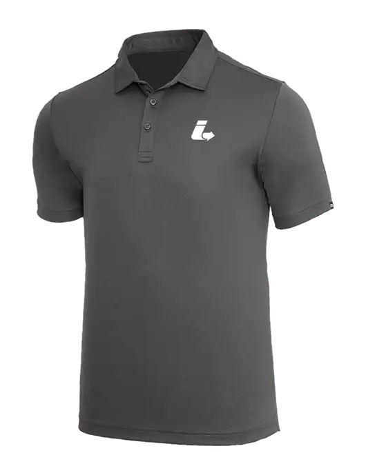 TravisMathew Med Dark Grey Coto Performance Polo w/Impact Logistics Logo