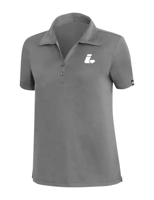 TravisMathew Med Dark Grey Womens Coto Performance Polo w/Impact Logistics Logo