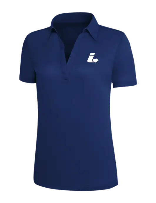 Dark Royal Silk Touch Womens Performance Polo w/Impact Logistics Logo