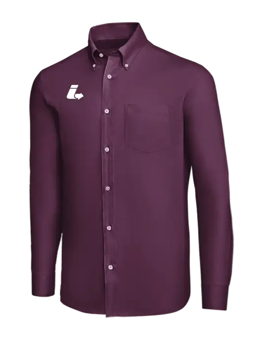 Brooks Brothers Eggplant Wrinkle-Free Stretch Nailhead Shirt w/Impact Logistics Logo