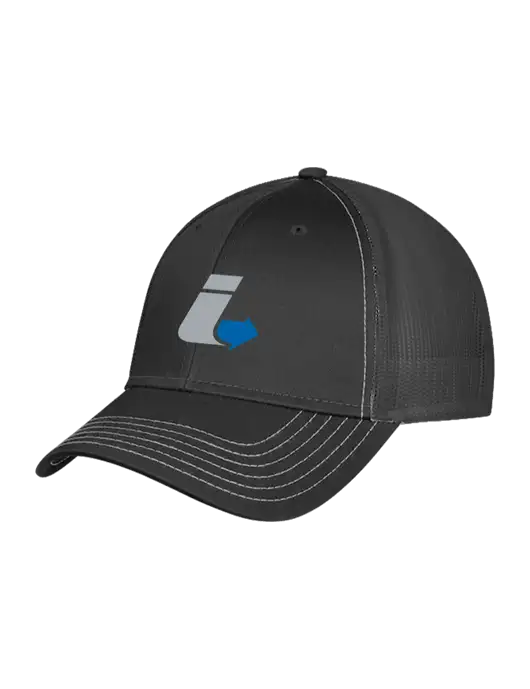 Charcoal Grey Mesh Trucker Cap Snap Back w/Impact Logistics Logo