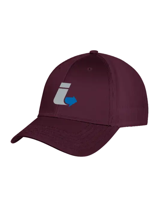Maroon Mesh with Maroon Stitching on Bill Trucker Cap Snap Back w/Impact Logistics Logo