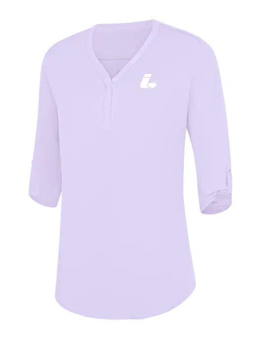 Womens Very Light Purple City Stretch 3/4-Sleeve Tunic w/Impact Logistics Logo