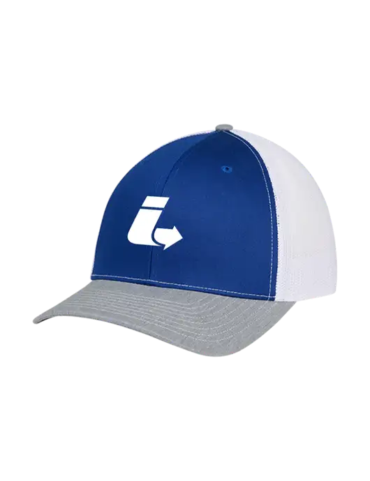 Richardson Adjustable Snapback Original 112 Trucker Cap Royal/HeatherGrey/White Mesh w/Impact Logistics Logo