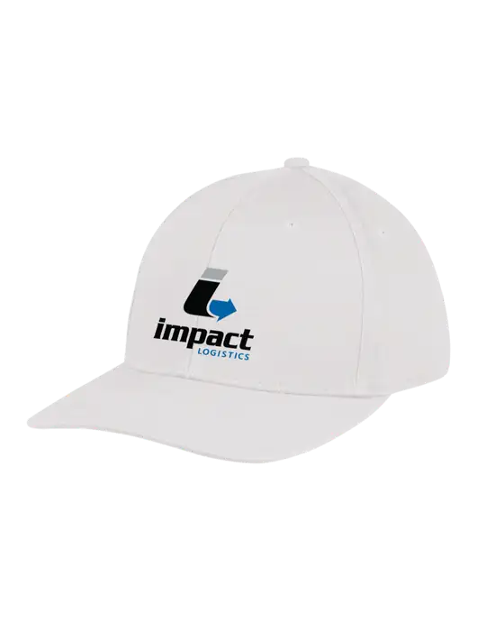 Premium Modern Structured Twill White Snapback Cap w/Impact Logistics Logo