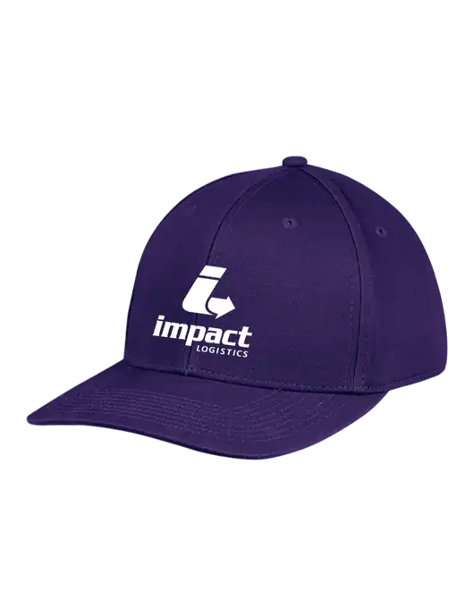 Premium Modern Structured Twill Purple Snapback Cap w/Impact Logistics Logo