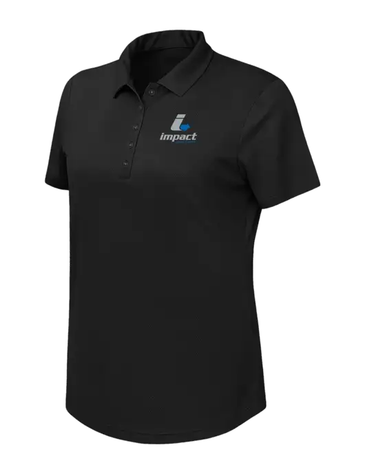 Callaway Womens Birdseye Black Polo w/Impact Logistics Logo