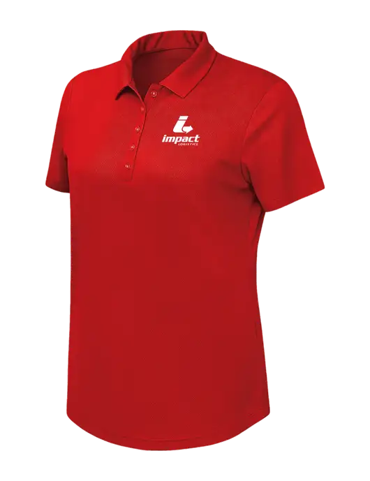 Callaway Womens Birdseye Red Polo w/Impact Logistics Logo