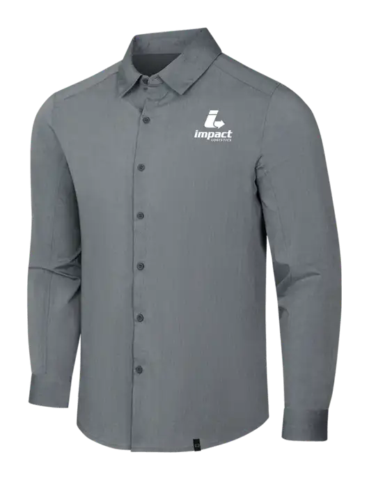 OGIO Medium Grey Heather Commuter Woven Shirt w/Impact Logistics Logo