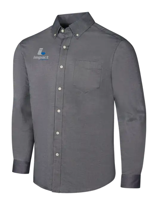 Dark Grey SuperPro Oxford Shirt w/Impact Logistics Logo