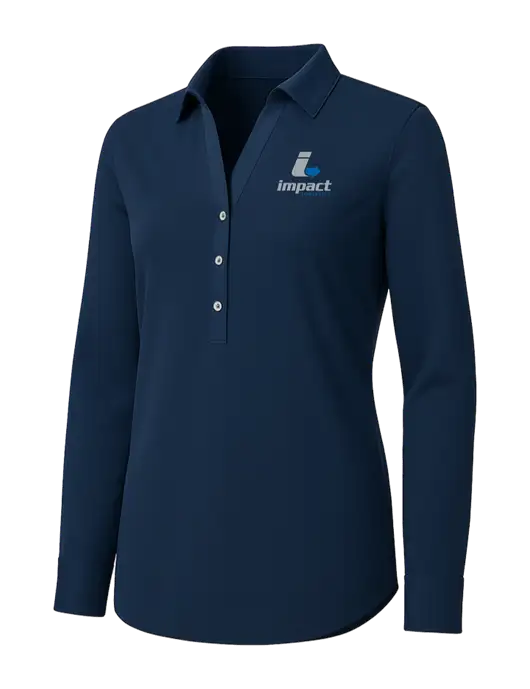 Womens Navy City Stretch Shirt w/Impact Logistics Logo