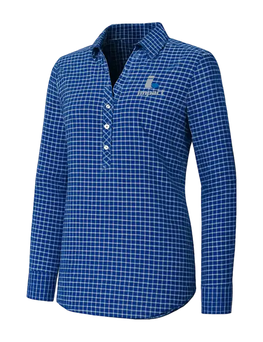 Womens Navy/White City Stretch Shirt w/Impact Logistics Logo