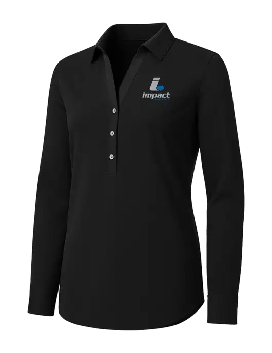 Womens Black City Stretch Shirt w/Impact Logistics Logo