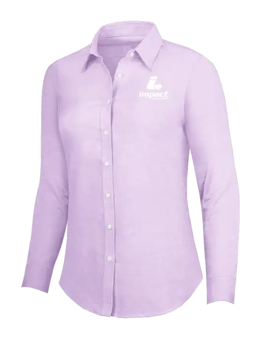 Soft Purple Womens SuperPro Oxford Shirt w/Impact Logistics Logo
