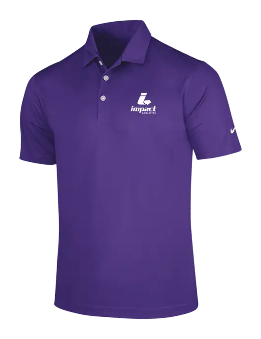 NIKE Purple Dri-Fit Vertical Mesh Polo w/Impact Logistics Logo