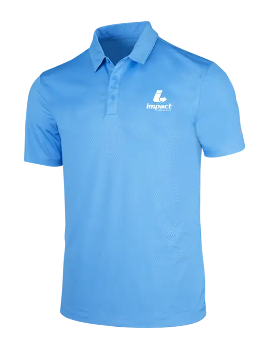 NIKE Light Royal Blue Dri-Fit Embossed Tri-Blade Polo w/Impact Logistics Logo