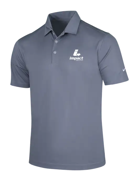 NIKE Medium Grey Dri-Fit Vertical Mesh Polo w/Impact Logistics Logo