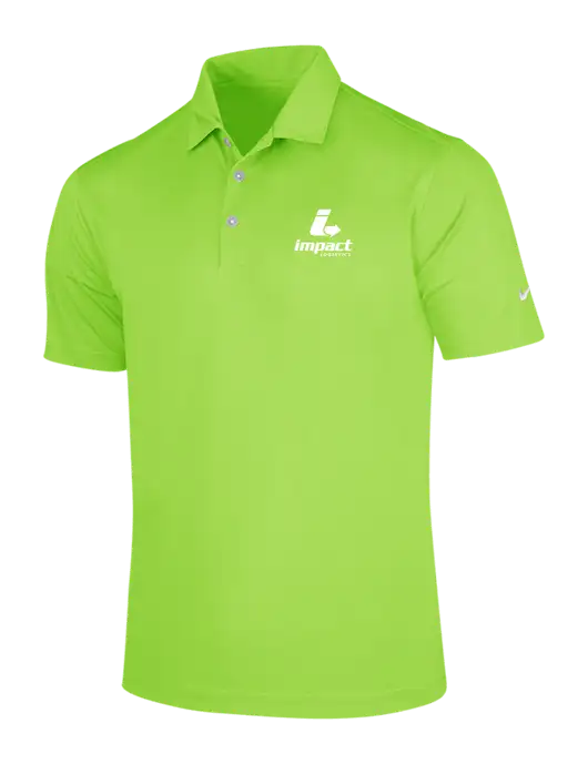 NIKE Light Kelly Green Dri-Fit Vertical Mesh Polo w/Impact Logistics Logo