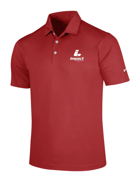 NIKE Red Dri-Fit Vertical Mesh Polo w/Impact Logistics Logo