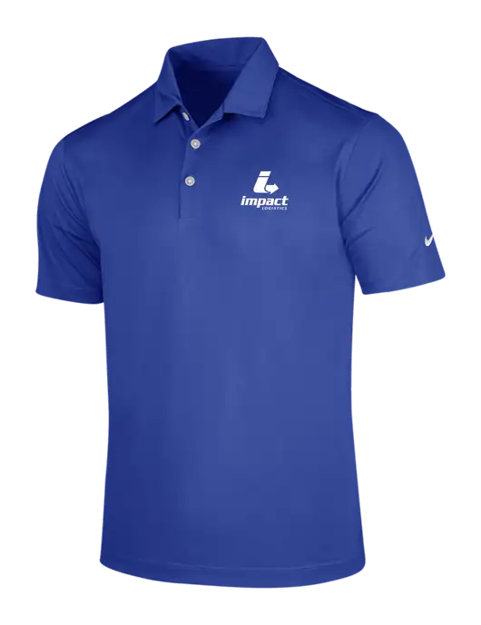 NIKE Dark Royal Dri-Fit Vertical Mesh Polo w/Impact Logistics Logo