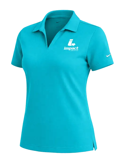 NIKE Sapphire Blue Womens Dri-Fit Micro Pique Polo w/Impact Logistics Logo