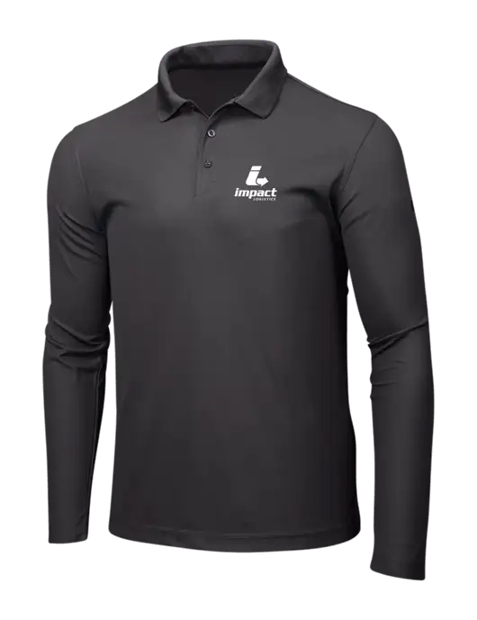 OGIO Charcoal Grey Caliber 2.0 Long Sleeve Polo w/Impact Logistics Logo