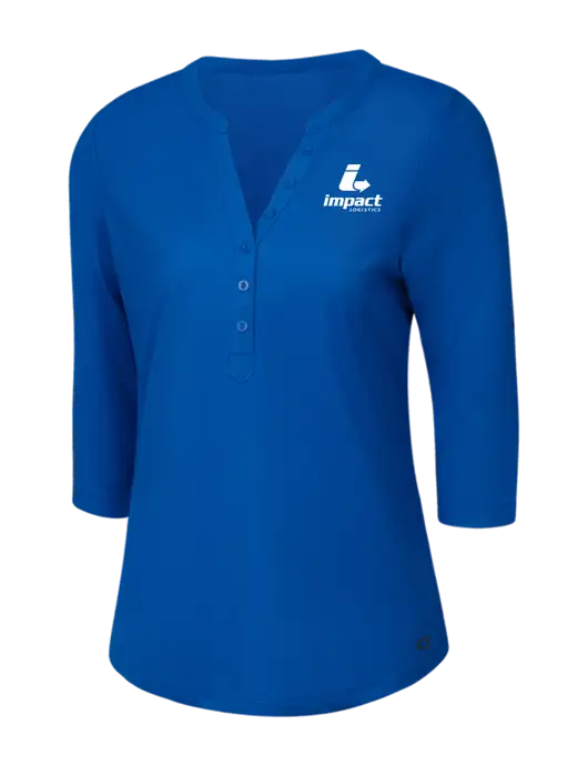 OGIO Royal Blue Jewel Henley w/Impact Logistics Logo