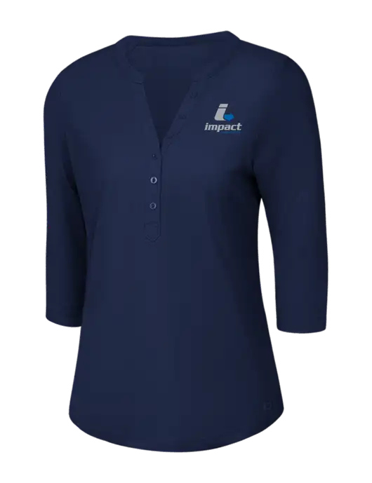 OGIO Navy Jewel Henley w/Impact Logistics Logo