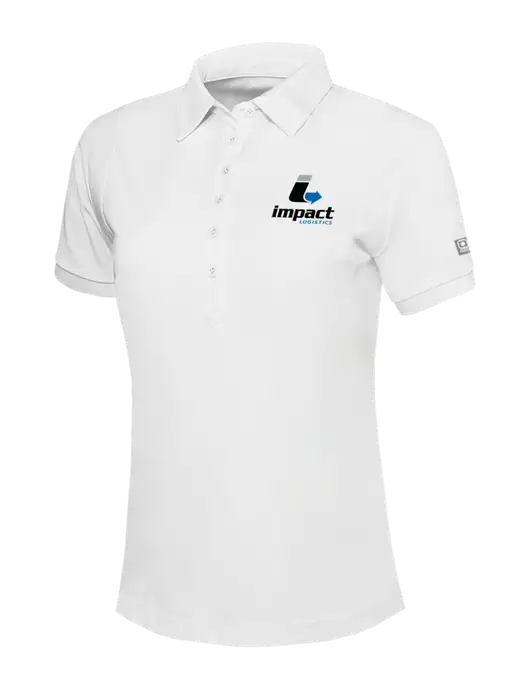 OGIO Womens Bright White Jewel Polo w/Impact Logistics Logo