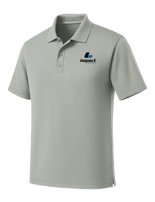 Light Grey Dry Zone UV Micro Mesh Polo w/Impact Logistics Logo