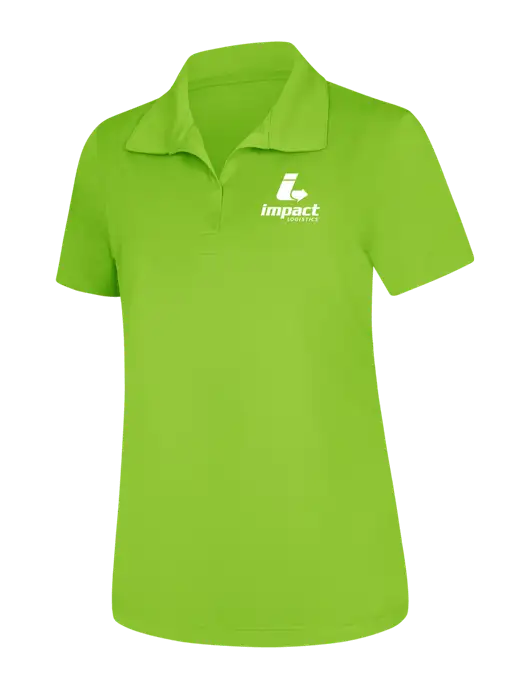 Womens Lime Green Micropique Sport-Wick Polo w/Impact Logistics Logo