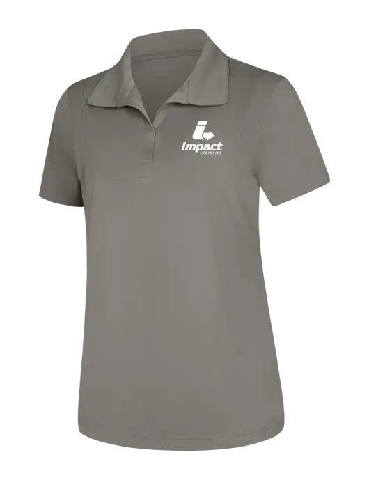 Womens Medium Grey Micropique Sport-Wick Polo w/Impact Logistics Logo