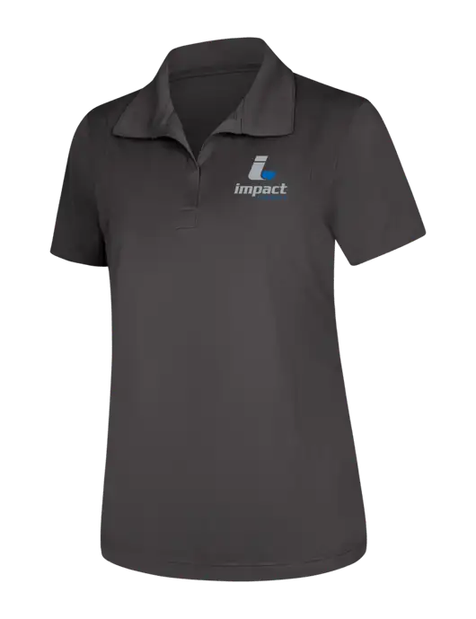 Womens Dark Grey Micropique Sport-Wick Polo w/Impact Logistics Logo