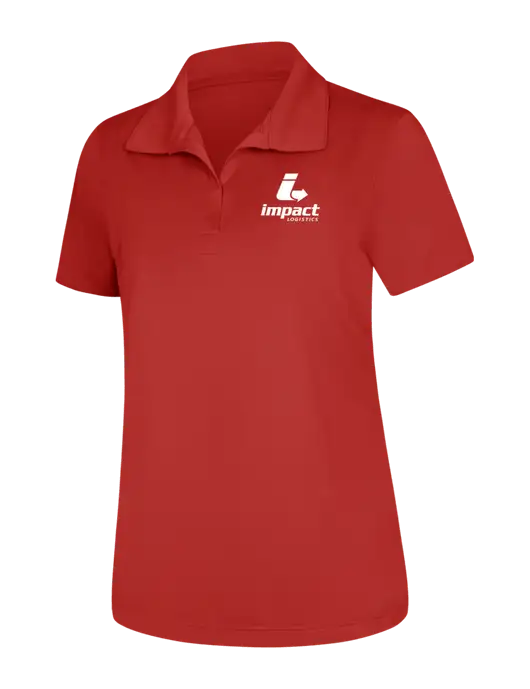 Womens Red Micropique Sport-Wick Polo w/Impact Logistics Logo