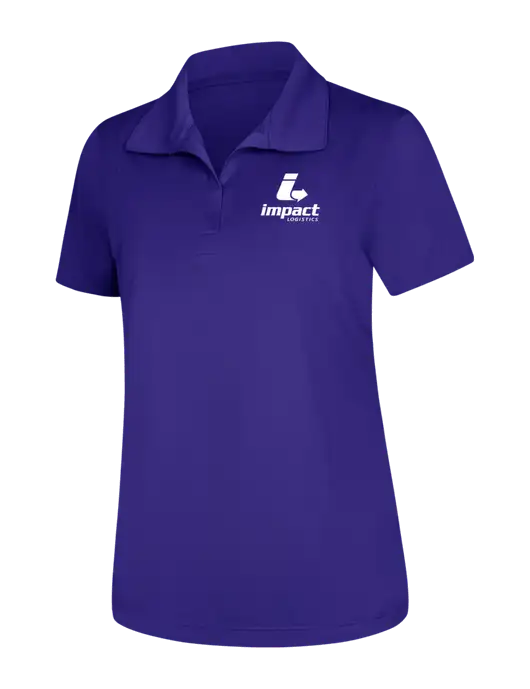 Womens Purple Micropique Sport-Wick Polo w/Impact Logistics Logo
