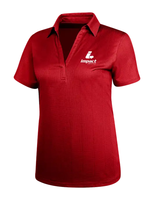 Red Womens Performance Fine Jacquard Polo w/Impact Logistics Logo