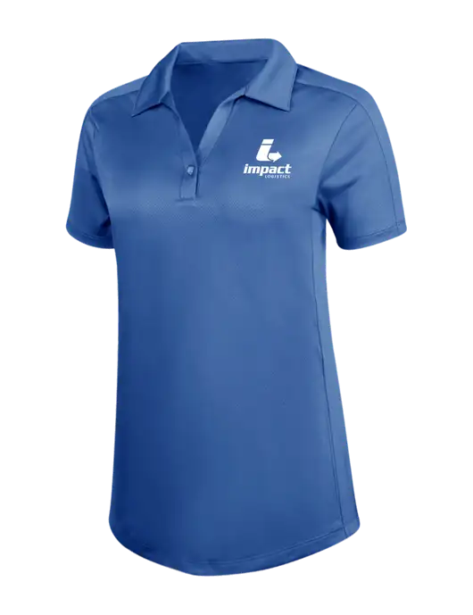 Womens Dark Royal Blue Diamond Jacquard Polo w/Impact Logistics Logo